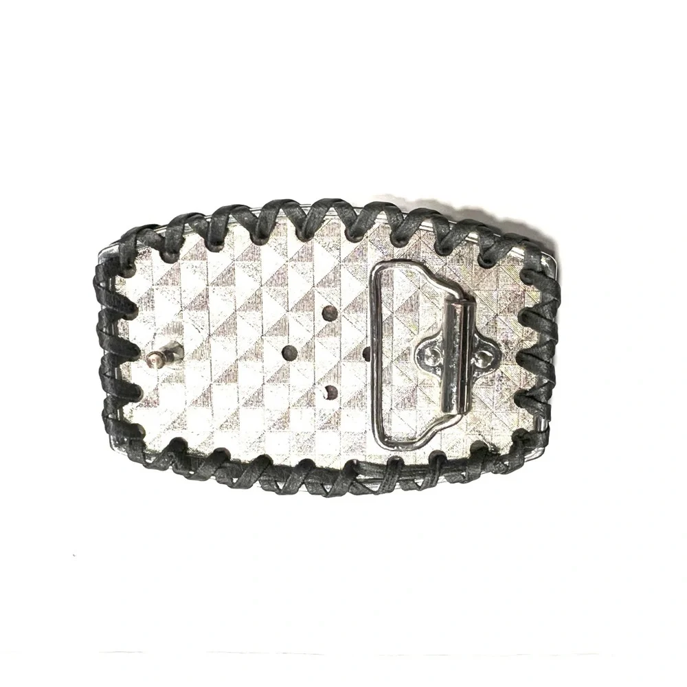 Jesus Malverde Mexican Icon Collectable Leather Braided Men’s Belt Buckle